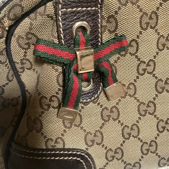 Gucci Brown and Black Monogram Bag - Picture 2 of 9